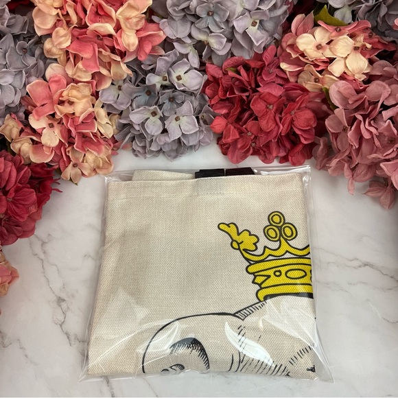 Eco-Friendly Crowned King English Bulldog Folding Tote Bag - Picture 12 of 13